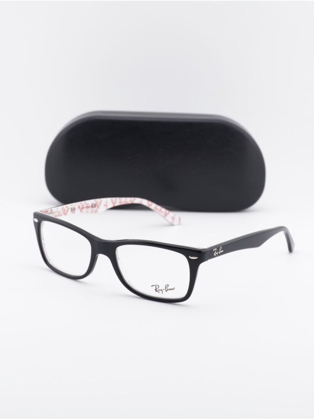 Ray Ban RX5228 5014 Square Eyeglasses 50mm – Black on White